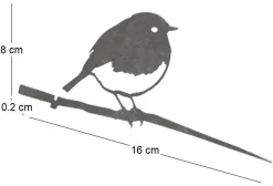 Oiseaux à planter mini rouge -gorge en acier corten (Lot de 3)