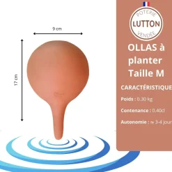 Ollas à planter en argile Medium (Bleu canard)
