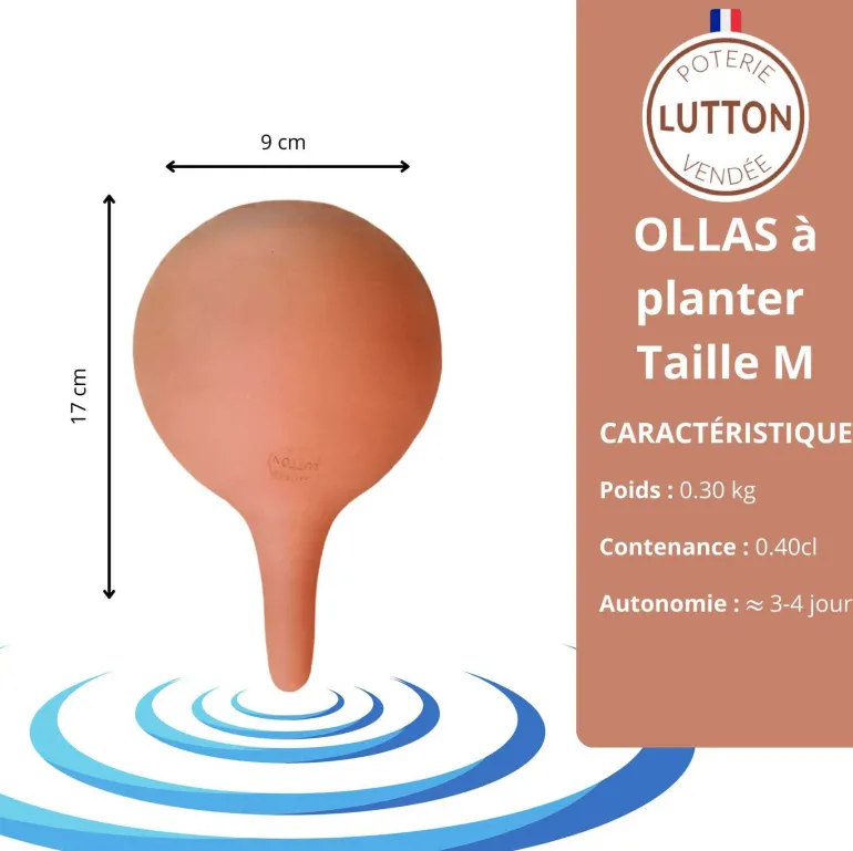 Ollas à planter en argile Medium (Bleu canard)