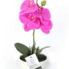 Orchidée artificielle pot en céramique 30 cm (Fuschia)
