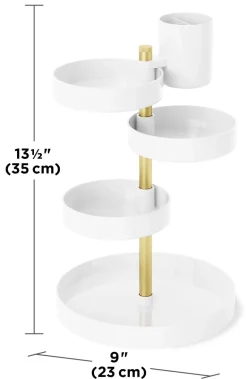 Organisateur de salle de bain 5 plateaux rotatifs Pirouette