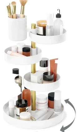 Organisateur de salle de bain 5 plateaux rotatifs Pirouette
