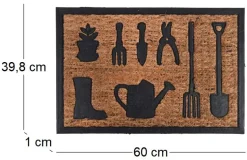 Paillasson coco et caoutchouc 60 x 40 cm (Outils de jardin)