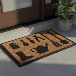 Paillasson coco et caoutchouc 60 x 40 cm (Outils de jardin)