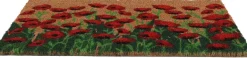 Paillasson en coco et PVC 60 x 40 cm (Coquelicots)