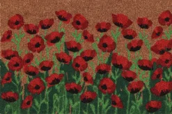 Paillasson en coco et PVC 60 x 40 cm (Coquelicots)
