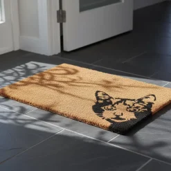 Paillasson en coco et PVC 60 x 40 cm (Chat)