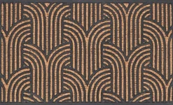 Paillasson en fibres de coco et caoutchouc avec motifs 75 x 45 cm (Art déco)