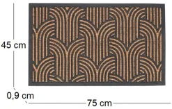 Paillasson en fibres de coco et caoutchouc avec motifs 75 x 45 cm (Art déco)