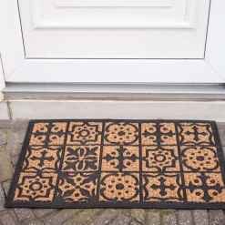 Paillasson en fibres de coco et caoutchouc avec motifs 75 x 45 cm (Mosaique)