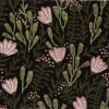 Paillasson en fibres de coco floral noir