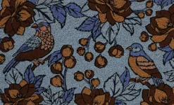 Paillasson en fibres de coco Flowers and bird (Bleu)