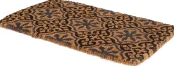 Paillasson en fibres de coco à motifs 75 x 45 cm (Rosettes)