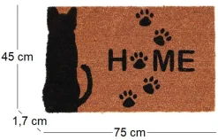 Paillasson en fibres de coco motif animal Welcome (Chat)