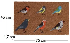 Paillasson en fibres de coco oiseaux