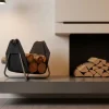 Panier à bûches en métal et tissu fabriqué en France