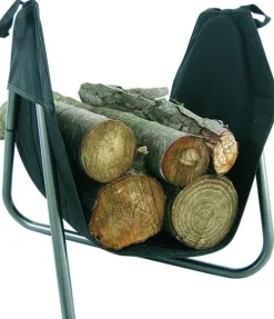 Panier à bûches en métal et tissu fabriqué en France