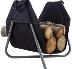 Panier à bûches en métal et tissu fabriqué en France