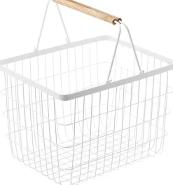 Panier à linge en métal blanc Laundry