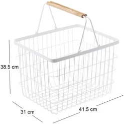 Panier à linge en métal blanc Laundry