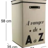 Panier à linge pliable en tissu 70L Famille (Beige)