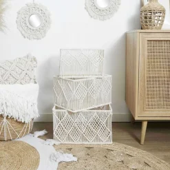 Panier rectangulaire gigogne Boho (Lot de 3)