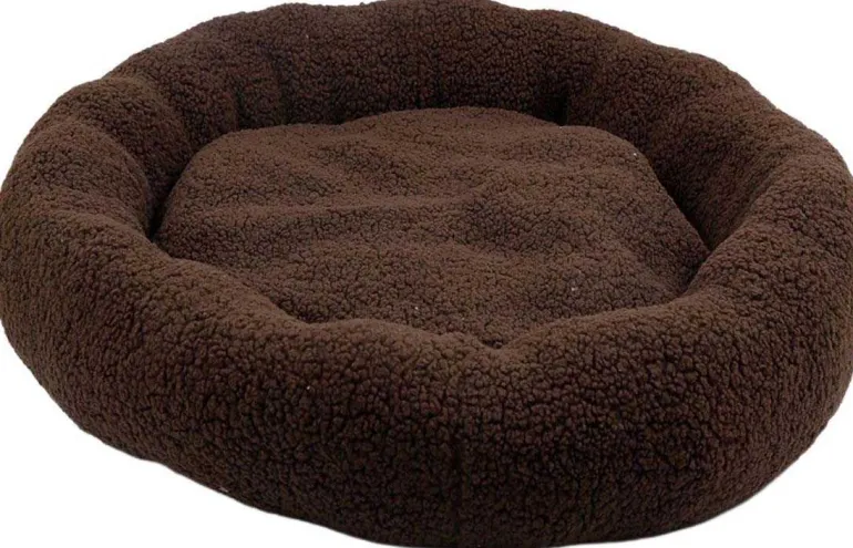 Panier rond en bouclette 60 cm (Marron foncé)