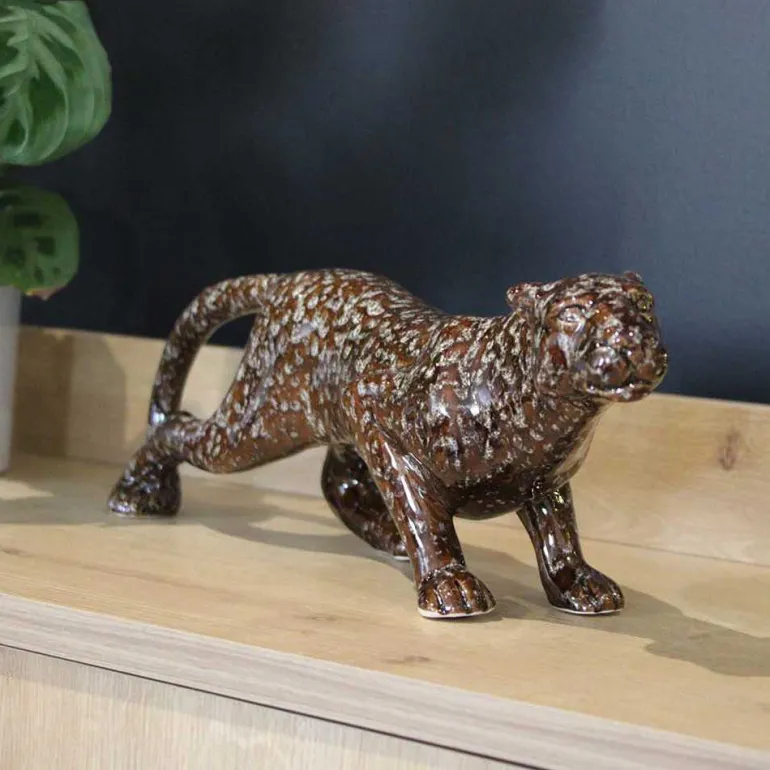 Panthère en céramique Spirit (Marron)
