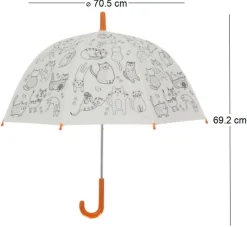Parapluie enfant à colorier 70 cm (Chats)
