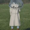 Parapluie transparent noir (Oiseaux sur un fil)