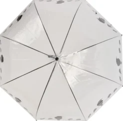 Parapluie transparent noir (Oiseaux sur un fil)