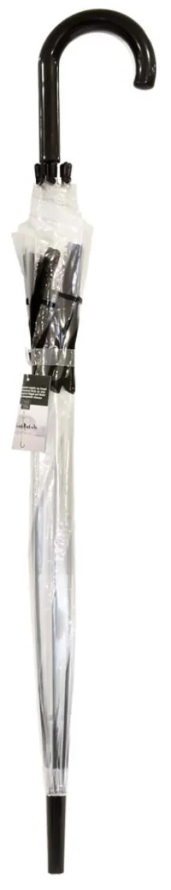 Parapluie transparent noir (Oiseaux sur un fil)