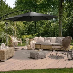 Parasol déporté rond Eko 3 m (Gris anthracite)