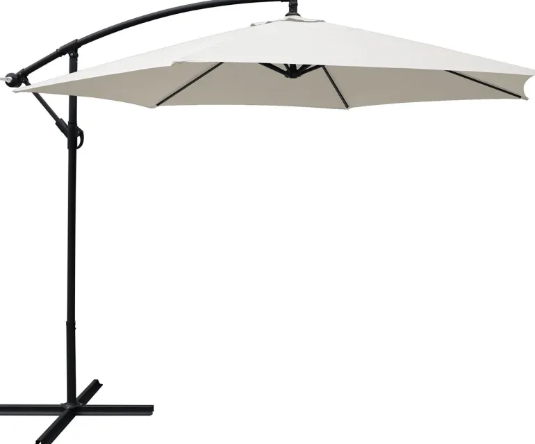 Parasol déporté rond Eko 3 m (Ivoire)