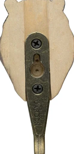 Patère animal en bois sculpté à la main et métal (Hippopotame)