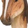 Patère animal en bois sculpté à la main et métal (Cheval pur sang arabe)