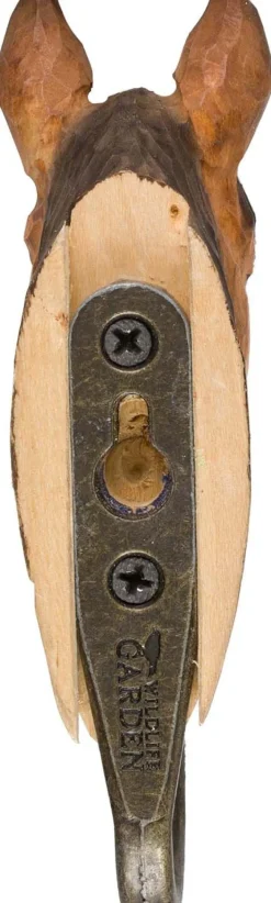 Patère animal en bois sculpté à la main et métal (Cheval pur sang arabe)