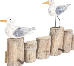 Patère avec oiseaux sur troncs