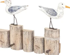 Patère avec oiseaux sur troncs