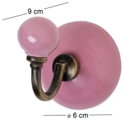 Patère classique ronde en céramique (Rose - Mona)