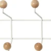 Patère 8 crochets en bois Saturnus (Blanc et bois clair)