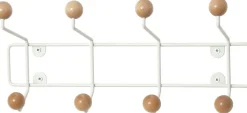 Patère 8 crochets en bois Saturnus (Blanc et bois clair)