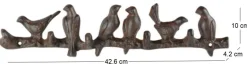 Patère 5 crochets en fonte (Oiseaux)