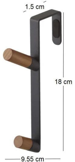 Patère 2 crochets spécial porte Door (Noir)