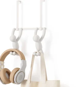 Patère double de porte Buddy (Blanc)