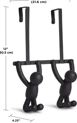 Patère double de porte Buddy (Noir)