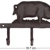 Patère en fonte 3 crochets (Cochon)