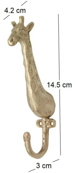 Patère en laiton recyclé Baby Girafe