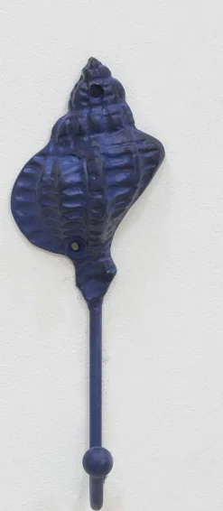 Patère en métal Coquillage 7 x 5 x 18 cm (Bleu)