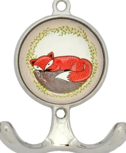 Patère en métal et céramique Fox